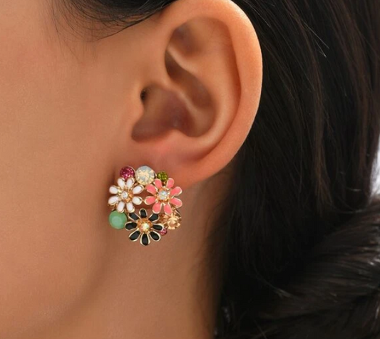 Rhinestone Flower Stud