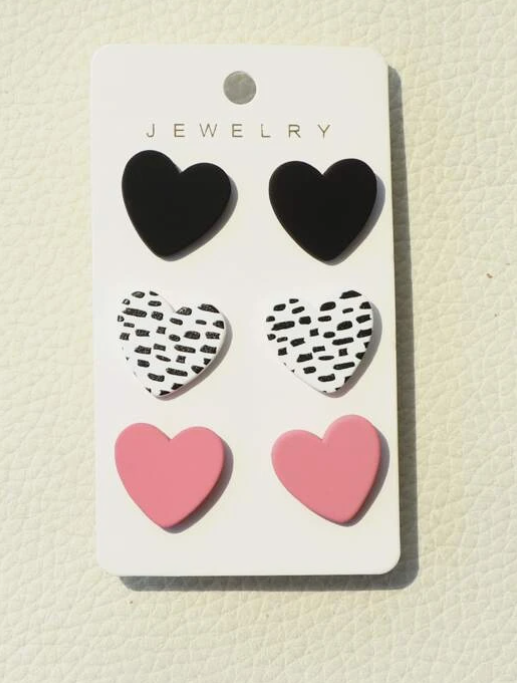 3 Pack Valentines Studs (Multiple Options)