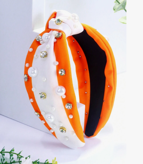 White and Orange Headband